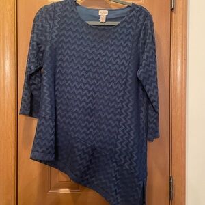 Chico's Blue Chevron Pattern Blouse